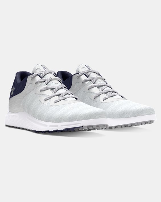 Zapatillas de golf UA Charged Breathe 2 Knit Spikeless para mujer, Gray, pdpMainDesktop image number 3